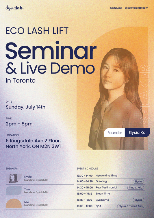 Eco Lash Lift Seminar in Toronto, CA - ElysiaLab2.0